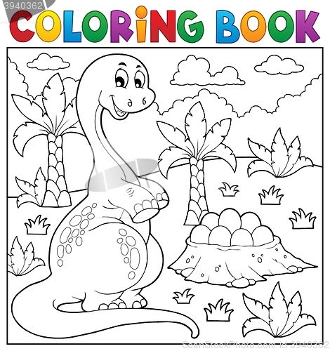 Image of Coloring book dinosaur topic 8