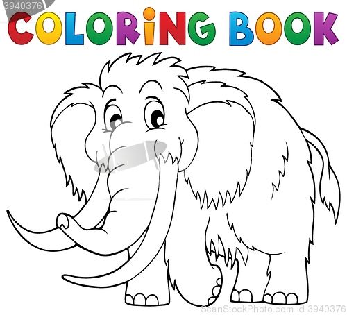 Image of Coloring book mammoth theme 1