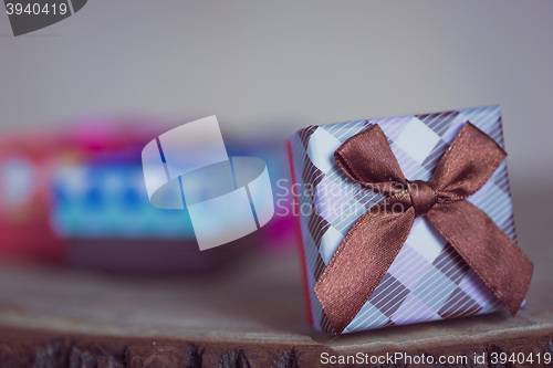 Image of Gift box with chocolate brown bow