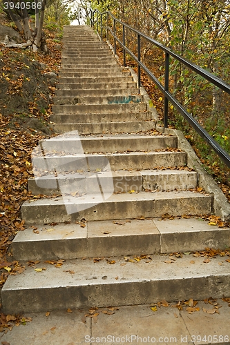 Image of Autumn stairs in a park