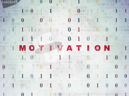 Image of Finance concept: Motivation on Digital Data Paper background