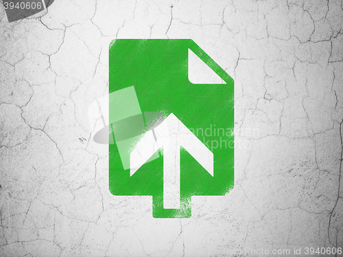 Image of Web development concept: Upload on wall background