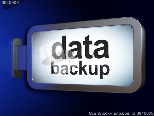 Image of Information concept: Data Backup on billboard background