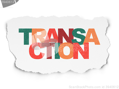 Image of Currency concept: Transaction on Torn Paper background