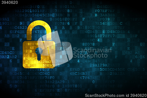 Image of Information concept: Closed Padlock on digital background