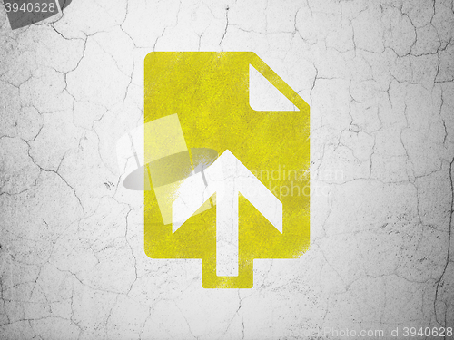 Image of Web design concept: Upload on wall background