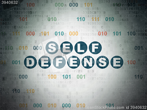 Image of Security concept: Self Defense on Digital Data Paper background