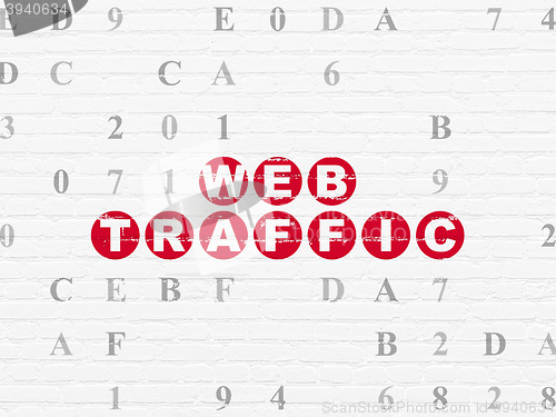 Image of Web development concept: Web Traffic on wall background