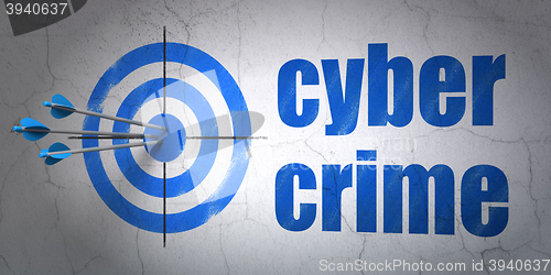 Image of Security concept: target and Cyber Crime on wall background