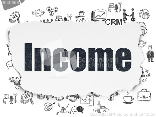 Image of Finance concept: Income on Torn Paper background