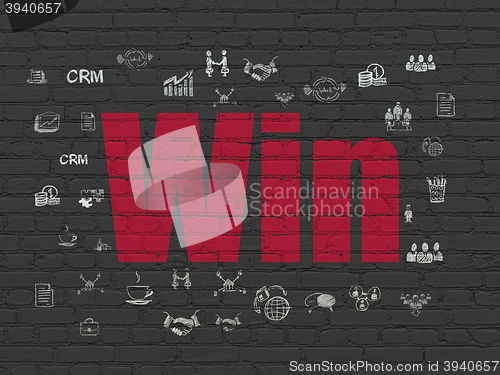 Image of Finance concept: Win on wall background