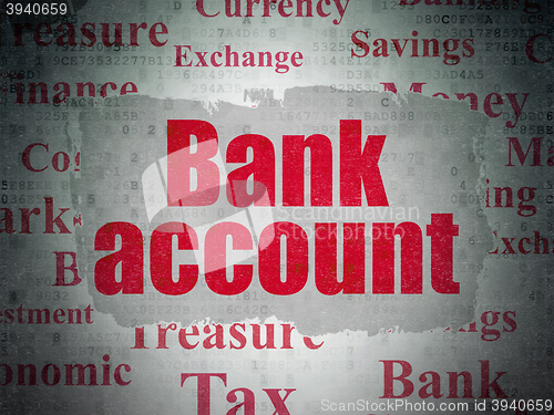 Image of Currency concept: Bank Account on Digital Data Paper background