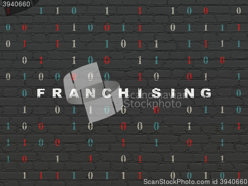 Image of Finance concept: Franchising on wall background