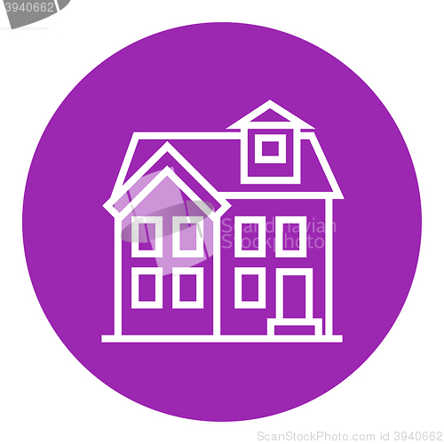 Image of Two storey detached house line icon.