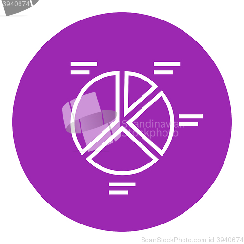 Image of Pie chart line icon.