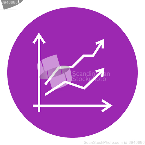 Image of Growth graph line icon.