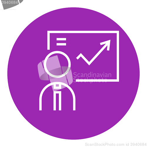 Image of Businessman with infographic line icon.