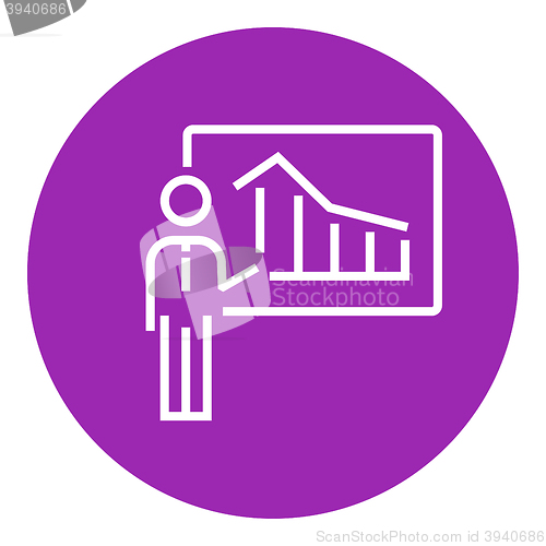 Image of Businessman with infographic line icon.