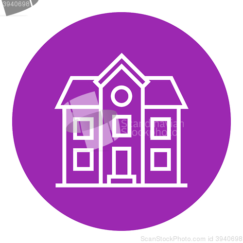 Image of Two storey detached house line icon.