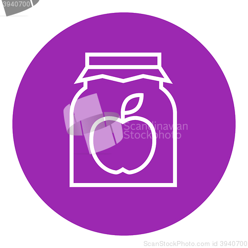 Image of Apple jam jar line icon.