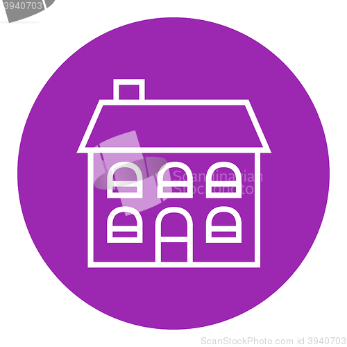 Image of Two storey detached house line icon.