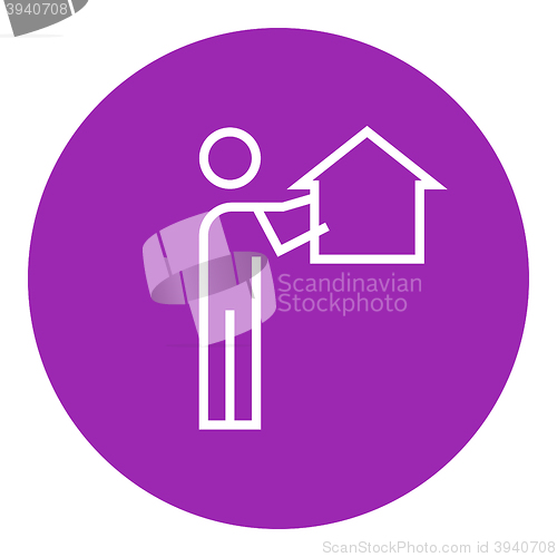 Image of Real estate agent line icon.