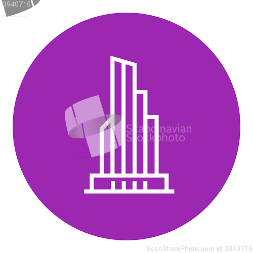 Image of Skyscraper office building line icon.