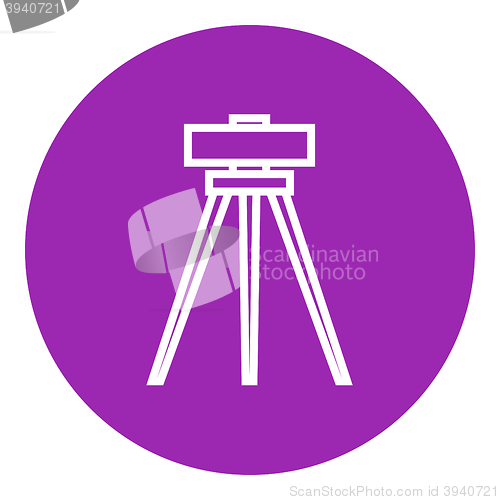 Image of Theodolite on tripod line icon.