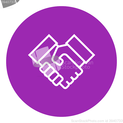 Image of Handshake line icon.