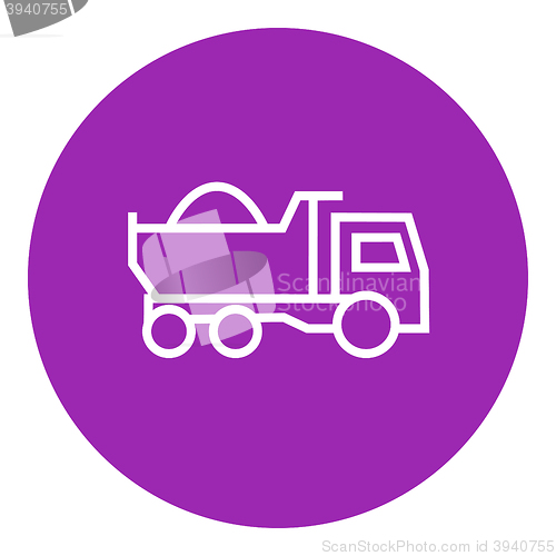 Image of Dump truck line icon.