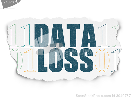 Image of Data concept: Data Loss on Torn Paper background