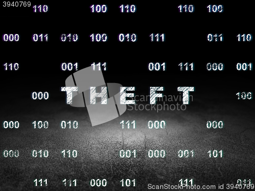 Image of Security concept: Theft in grunge dark room