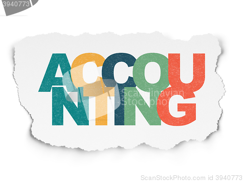 Image of Banking concept: Accounting on Torn Paper background