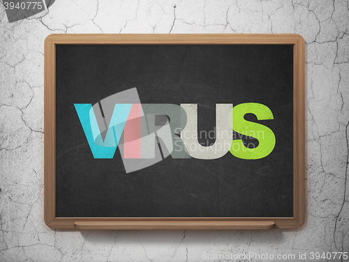 Image of Security concept: Virus on School board background