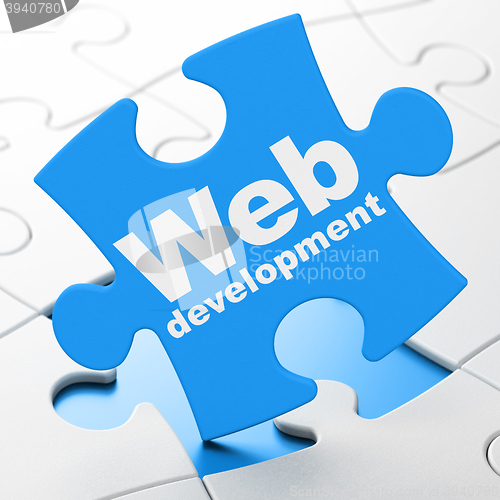 Image of Web development concept: Web Development on puzzle background