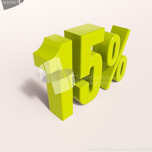 Image of Percentage sign, 15 percent