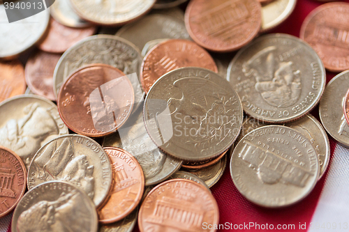 Image of close up of american coins or money