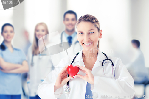 Image of female doctor with heart