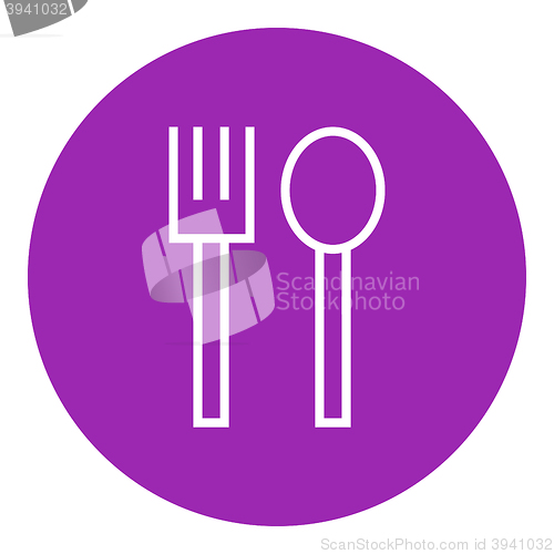Image of Spoon and fork line icon.