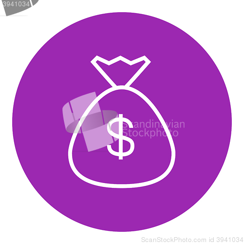 Image of Money bag line icon.