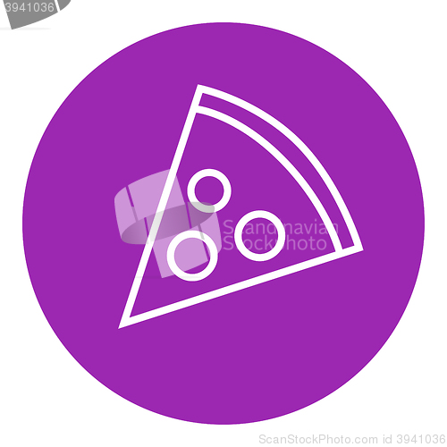 Image of Pizza slice line icon.