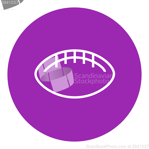 Image of Rugby football ball line icon.