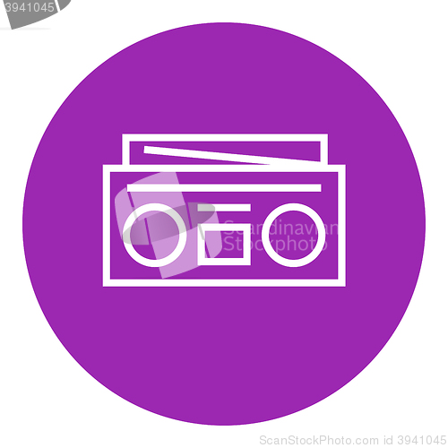 Image of Radio cassette player line icon.