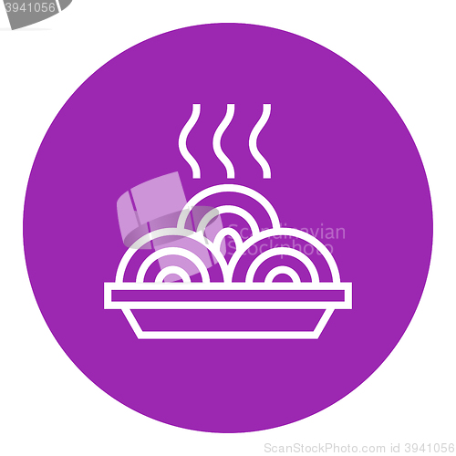 Image of Hot meal in plate line icon.