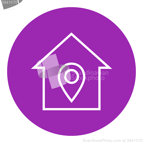 Image of House with pointer line icon.