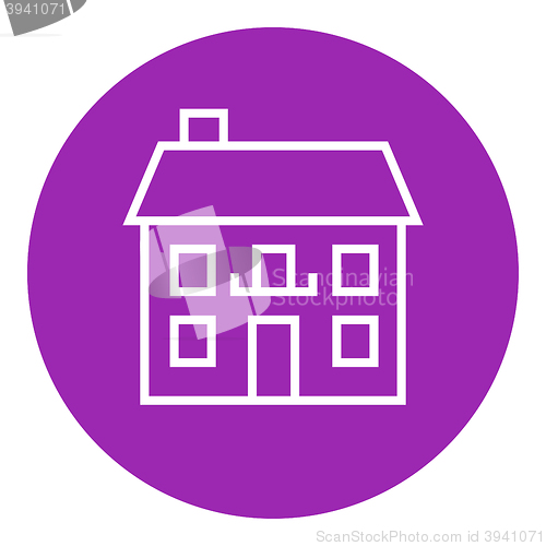 Image of Two storey detached house line icon.