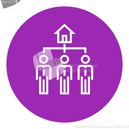 Image of Three real estate agents line icon.