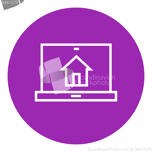 Image of Smart house technology line icon.