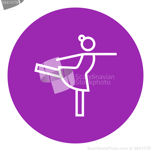 Image of Female figure skater line icon.