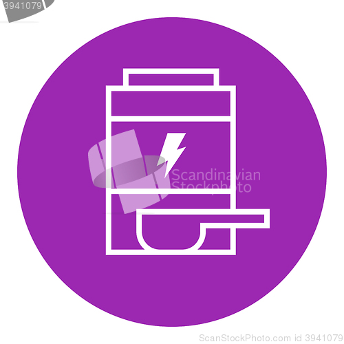 Image of Sport nutrition container line icon.